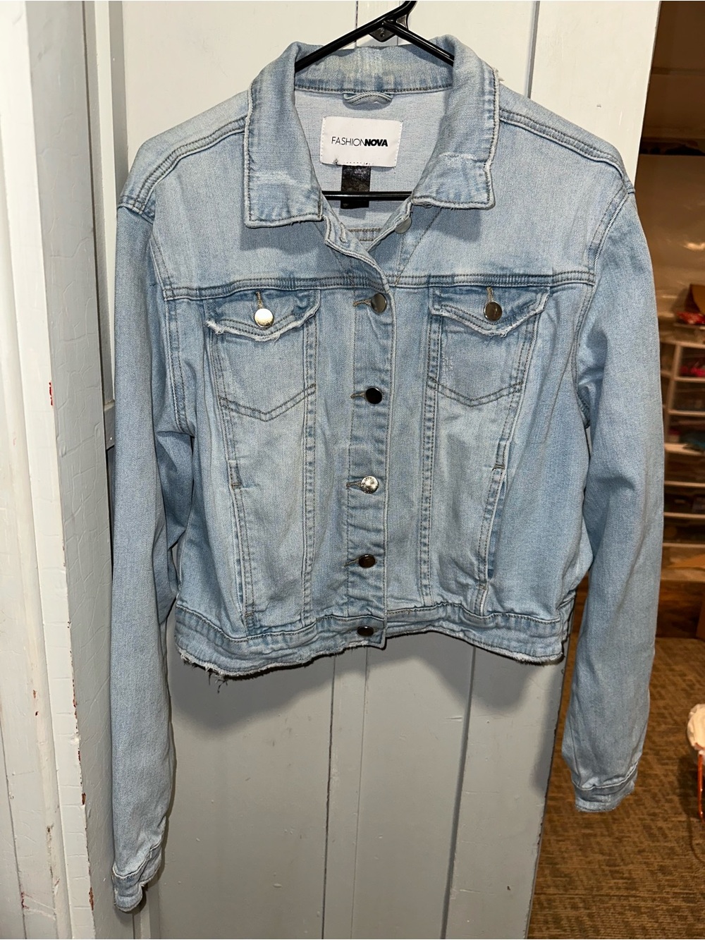 Fashion Nova Denim Jean Jacket size L